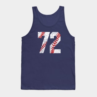 Vintage #72 Baseball Laces Baseball Mom Jersey Love Baseball Tank Top